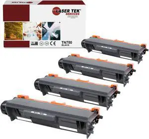 4Pk LTS TN-750 Black Compatible for Brother HL5440D 5450DN, MFC8510DN Toner