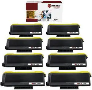 8Pk LTS TN-580 Black Compatible for Brother DCP8060, HL5240 5250 Toner Cartridge
