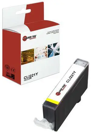 Laser Tek Services Compatible High Yield Ink Cartridge Replacement for Canon CLI-221 CLI221Y Works with Canon Pixma iP3600 iP4600, MP540 MP560, MX860 Printers (Yellow, 1 Pack) - 400 Pages