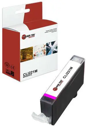 Laser Tek Services Compatible High Yield Ink Cartridge Replacement for Canon CLI-221 CLI221M Works with Canon Pixma iP3600 iP4600, MP540 MP560, MX860 Printers (Magenta, 1 Pack) - 400 Pages