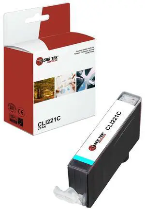 Laser Tek Services Compatible High Yield Ink Cartridge Replacement for Canon CLI-221 CLI221C Works with Canon Pixma iP3600 iP4600, MP540 MP560, MX860 Printers (Cyan, 1 Pack) - 400 Pages