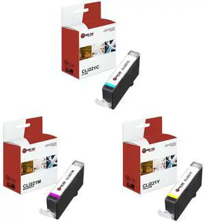 3Pk LTS CLI-221 CMY HY Compatible for Canon Pixma iP3600 iP4600, MP540 Ink