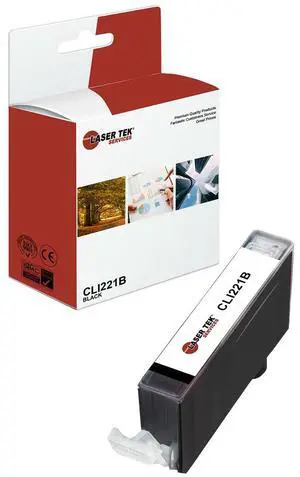 Laser Tek Services Compatible High Yield Ink Cartridge Replacement for Canon CLI-221 CLI221B Works with Canon Pixma iP3600 iP4600, MP540 MP560, MX860 Printers (Black, 1 Pack) - 400 Pages