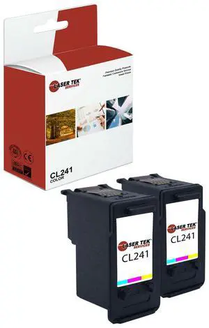 Laser Tek Services Compatible High Yield Ink Cartridge Replacement for Canon CL-241 CL241 Works with Canon Pixma MG2120 MG2220 MG3120, MX372 MX392 Printers (Multicolored, 2 Pack) - 400 Pages