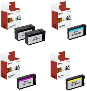 Laser Tek Services Compatible High Yield Ink Cartridge Replacement for Canon PGI-1200 Works with Canon Maxify MB2020 MB2050 MB2320 Printers (Black, Cyan, Magenta, Yellow, 5 Pack)