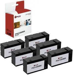 Laser Tek Services Compatible High Yield Ink Cartridge Replacement for Canon PGI-1200 PGI1200BK Works with Canon Maxify MB2020 MB2050 MB2320 Printers (Black, 6 Pack) - 1,200 Pages