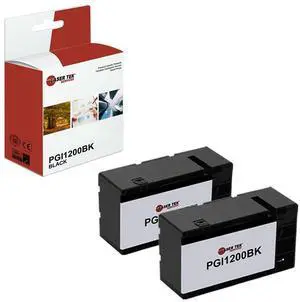 Laser Tek Services Compatible High Yield Ink Cartridge Replacement for Canon PGI-1200 PGI1200BK Works with Canon Maxify MB2020 MB2050 MB2320 Printers (Black, 2 Pack) - 1,200 Pages