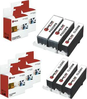 Laser Tek Services® 6 Pack of Canon compatible PGI-225 and CLI-226 inks. (2BK,1k,1C,1M,1Y)