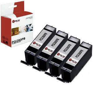 4Pk LTS PGI280PGBK Pigment Black HY Compatible for Canon Pixma TR7520 TR8520 Ink