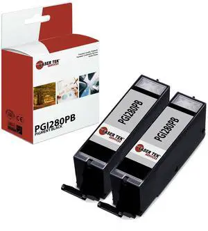 Laser Tek Services Compatible High Yield Ink Cartridge Replacement for Canon PGI-280 CLI-281 Works with Canon PIXMA TR7520 TR8520 TS6120 Printers (Pigment Black, 2 Pack) - 600 Pages