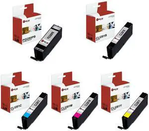 Laser Tek Services Compatible High Yield Ink Cartridge Replacement for Canon PGI-280 CLI-281 Works with Canon PIXMA TR7520 TR8520 TS6120 Printers (Pigment Black, Black, Cyan, Magenta, Yellow, 5 Pack)