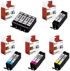 Laser Tek Services Compatible High Yield Ink Cartridge Replacement for Canon PGI-280 CLI-281 Works with Canon PIXMA TR7520 TR8520 TS6120 Printers (Pigment Black, Black, Cyan, Magenta, Yellow, 12 Pack)