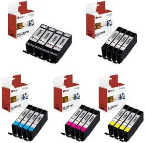 Laser Tek Services Compatible High Yield Ink Cartridge Replacement for Canon PGI-280 CLI-281 Works with Canon PIXMA TR7520 TR8520 TS6120 Printers (Pigment Black, Black, Cyan, Magenta, Yellow, 20 Pack)