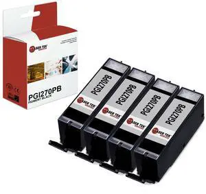 Laser Tek Services Compatible High Yield Ink Cartridge Replacement for Canon PGI-270 PGI270PGBK Works with Canon Pixma MG5720 MG5721, TS5020 TS6020 Printers (Pigment Black, 4 Pack) - 500 Pages