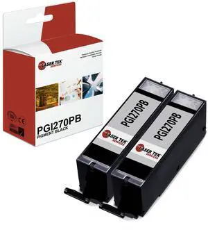 2Pk LTS PGI270PGBK Pigment Black HY Compatible for Canon Pixma MG5720 MG5721 Ink