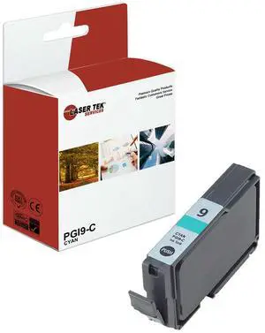 Laser Tek Services Compatible High Yield Ink Cartridge Replacement for Canon PGI-9 PGI9-C Works with Canon Pixma MX7600 / iX7000, Pro9500 / Pro9500 Mark II Printers (Cyan, 1 Pack) - 930 Pages
