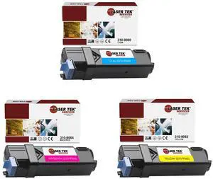 Laser Tek Services Compatible Toner Cartridge Replacement for Dell 310-9060 310-9064 310-9062 Works with Dell 1320 1320C 1320CN Printers (Cyan, Magenta, Yellow, 3 Pack)