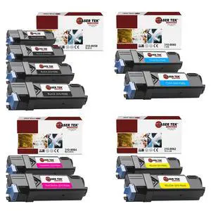 Laser Tek Services Compatible Toner Cartridge Replacement for Dell 310-9058 310-9060 310-9064 310-9062 Works with Dell 1320 1320C 1320CN Printers (Black, Cyan, Magenta, Yellow, 10 Pack)