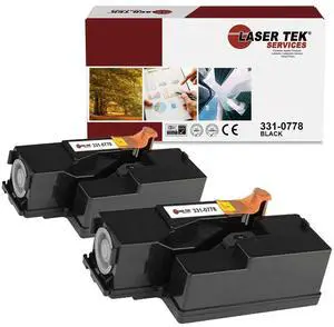 2Pk LTS 331-0778 Black Compatible for Dell 1250C 1350CNW Toner Cartridge