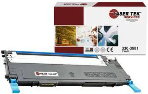 Laser Tek Services Compatible Toner Cartridge Replacement for Dell 1230 330-3581 Works with Dell 1230C 1235CN Printers (Cyan, 1 Pack) - 1,000 Pages