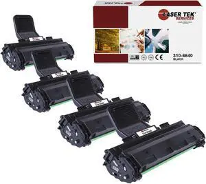 Laser Tek Services® 4 pack Dell 1100 (310-6640) Black Compatible Replacement Toner Cartridges