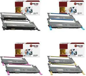 Laser Tek Services Compatible Toner Cartridge Replacement for Dell 1230 330-3578 330-3581 330-3580 330-3579 Works with Dell 1230C 1235CN Printers (Black, Cyan, Magenta, Yellow, 8 Pack)