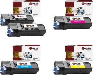 Laser Tek Services Compatible Toner Cartridge Replacement for Dell 2130 330-1436 330-1437 330-1433 330-1438 Works with Dell 2130CN 2135CN Printers (Black, Cyan, Magenta, Yellow, 5 Pack)