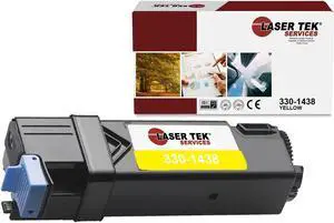 Laser Tek Services Compatible Toner Cartridge Replacement for Dell 2130 330-1438 Works with Dell 2130CN 2135CN Printers (Yellow, 1 Pack) - 2,500 Pages