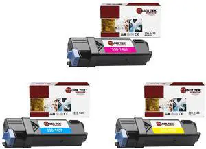 Laser Tek Services Compatible Toner Cartridge Replacement for Dell 2130 330-1437 330-1433 330-1438 Works with Dell 2130CN 2135CN Printers (Cyan, Magenta, Yellow, 3 Pack)