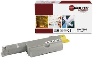 Laser Tek Services Compatible Toner Cartridge Replacement for Dell 5110 310-7896 Works with Dell 5110 51105N 110CN Printers (Yellow, 1 Pack) - 8,000 Pages