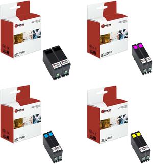 Laser Tek Services Compatible High Yield Ink Cartridge Replacement for Dell Series 34 Works with Dell V525w V725W Printers (Black, Cyan, Magenta, Yellow, 8 Pack)