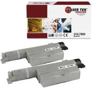 Laser Tek Services Compatible Toner Cartridge Replacement for Dell 5110 310-7890 Works with Dell 5110 5110CN Printers (Black, 2 Pack) - 10,000 Pages