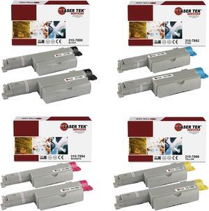 Laser Tek Services Compatible Toner Cartridge Replacement for Dell 5110 310-7890 310-7892 310-7894 310-7896 Works with Dell 5110 5110CN Printers (Black, Cyan, Magenta, Yellow, 8 Pack)