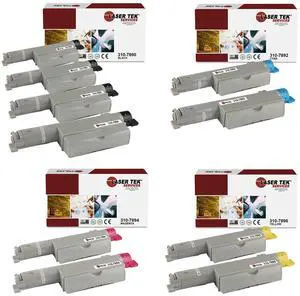Laser Tek Services Compatible Toner Cartridge Replacement for Dell 5110 310-7890 310-7892 310-7894 310-7896 Works with Dell 5110 5110CN Printers (Black, Cyan, Magenta, Yellow, 10 Pack)