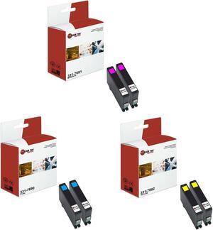 Laser Tek Services Compatible High Yield Ink Cartridge Replacement for Dell 34 331-7690 331-7691 331-7692 Works with Dell V525w V725W Printers (Cyan, Magenta, Yellow, 6 Pack)