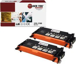 Laser Tek Services Compatible Toner Cartridge Replacement for Dell 3130 330-1198 Works with Dell 3130 3130CN 3130CND Printers (Black, 2 Pack) - 9,000 Pages