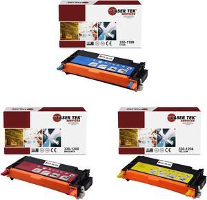 Laser Tek Services Compatible Toner Cartridge Replacement for Dell 330-1199 330-1200 330-1204 Works with Dell 3130 3130CN 3130CND Printers (Cyan, Magenta, Yellow, 3 Pack)