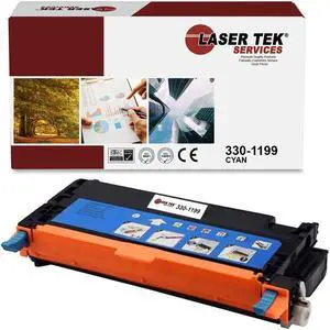 Laser Tek Services Compatible Toner Cartridge Replacement for Dell 3130 330-1199 Works with Dell 3130 3130CN 3130CND Printers (Cyan, 1 Pack) - 9,000 Pages