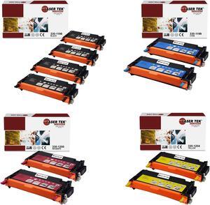 Laser Tek Services Compatible Toner Cartridge Replacement for Dell 330-1198 330-1199 330-1200 330-1204 Works with Dell 3130 3130CN 3130CND Printers (Black, Cyan, Magenta, Yellow, 10 Pack)