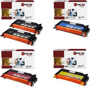 Laser Tek Services Compatible Toner Cartridge Replacement for Dell 330-1198 330-1199 330-1200 330-1204 Works with Dell 3130 3130CN 3130CND Printers (Black, Cyan, Magenta, Yellow, 5 Pack)