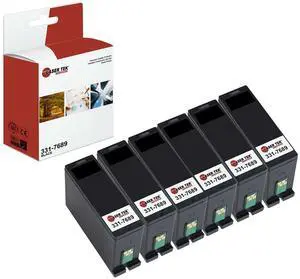 6Pk LTS 331-7689 Black Hi-Yield Compatible for Dell V525w V725W Ink Cartridge