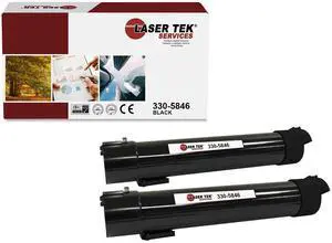 Laser Tek Services Compatible Toner Cartridge Replacement for Dell 5130 330-5846 Works with Dell 5120 5120cdn 5130 5130CDN 5140 5140cdn Printers (Black, 2 Pack) - 18,000 Pages