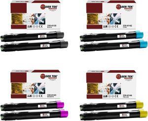 Laser Tek Services Compatible Toner Cartridge Replacement for Dell 7130 330-6135 330-6142 330-6143 330-6144 Works with Dell Color Laser 7130cdn Printers (Black, Cyan, Magenta, Yellow, 8 Pack)
