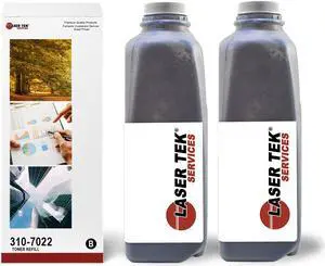 Laser Tek Services ® 2 Pack Black Toner Refill Kit with reset chips for the Dell 310-5400 310-5401 1700 1700n 1710 1710n