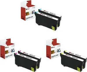 Laser Tek Services Compatible High Yield Ink Cartridge Replacement for Epson 802XL Works with Epson Workforce WF-4720 4730 4734 4740 Printers (Cyan, Magenta, Yellow, 6 Pack)