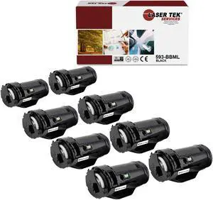 Laser Tek Services Compatible Toner Cartridge Replacement for Dell S2810A 593-BBML Works with Dell H815 H815dw S2815dn S2810dn Printers (Black, 8 Pack) - 3,000 Pages