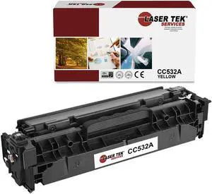 Laser Tek Services Compatible Toner Cartridge Replacement for HP 304A CC532A Works with HP Color Laserjet CP2025 CP2025n CP2025dn Printers (Yellow, 1 Pack) - 2,800 Pages