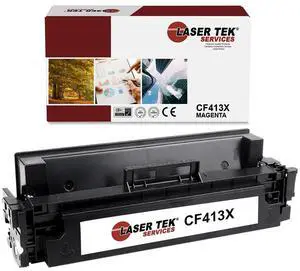 Laser Tek Services Compatible High Yield Toner Cartridge Replacement for HP 410X CF413X Works with HP Laserjet Pro M452dn M452dw Printers (Magenta, 1 Pack) - 5,000 Pages