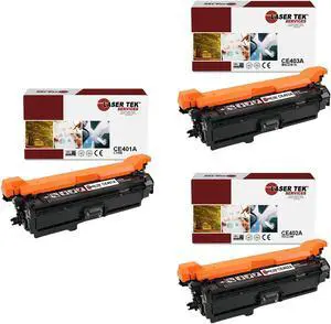 Laser Tek Services Compatible Toner Cartridge Replacement for HP 507A CE401A CE402A CE403A Works with HP Laserjet Enterprise 500 Color M551dn M551n M551xh Printers (Cyan, Magenta, Yellow,3 Pack)