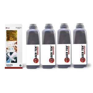Laser Tek Services ® 4 Pack Black Toner Refill for the HP C4127X 27X C4127A 27A  LaserJet 4000 4000n 4000se 4050 4050n